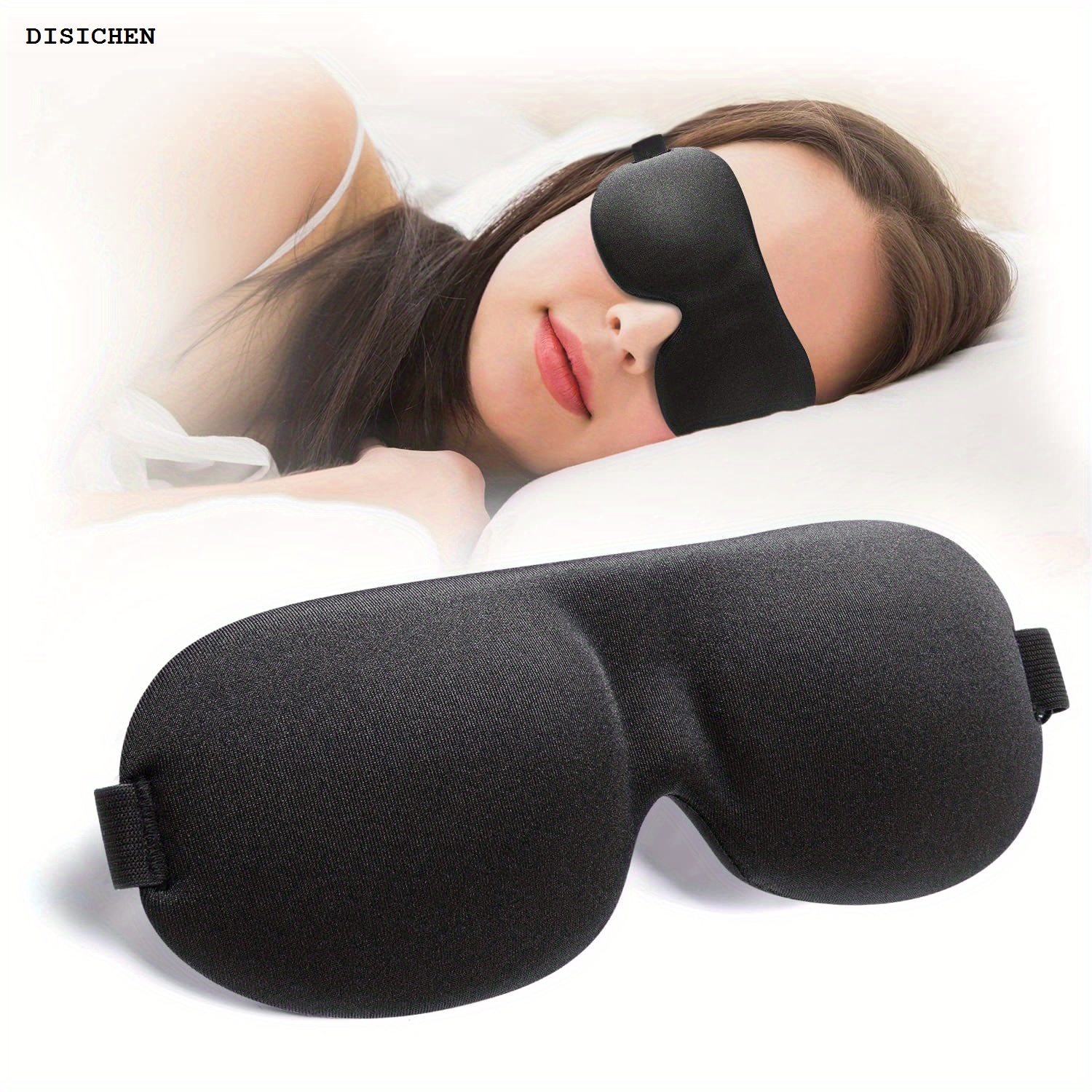 DISICHEN Luxury 3D Stereoscopic Sleep Eye Mask Relieve Fatigue, Block Light, Breathable Magic Memory Sponge Eye Protection, Essential for Travel
