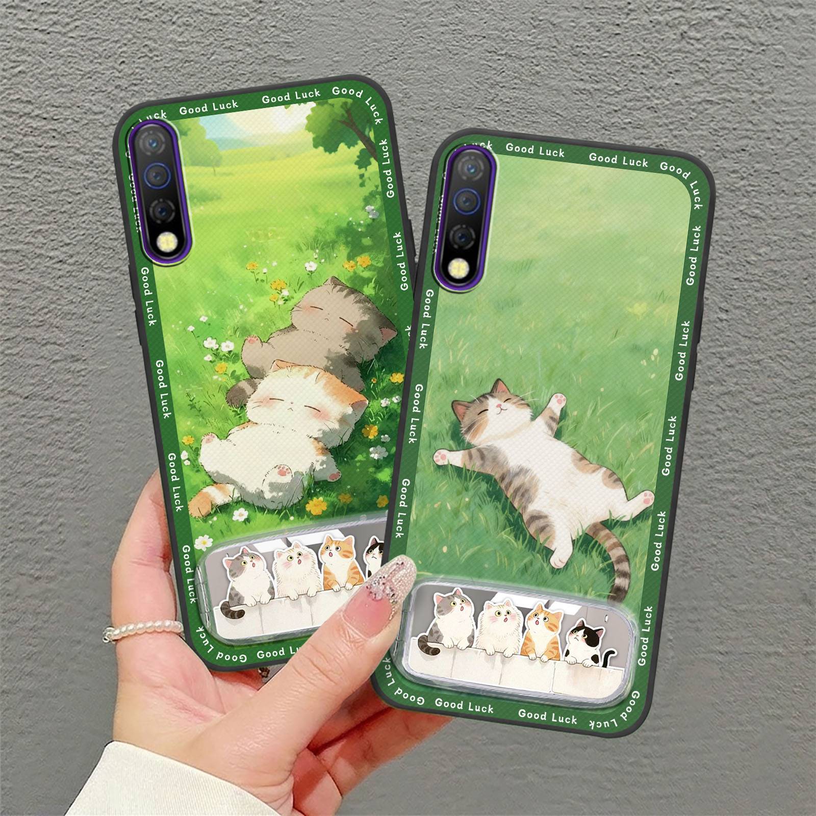 Mirror Anti-dust Phone Case For Tecno Camon12 Pro/CC9 Makeup Mirror Fashion Design Soft case Protective Durable Cartoon