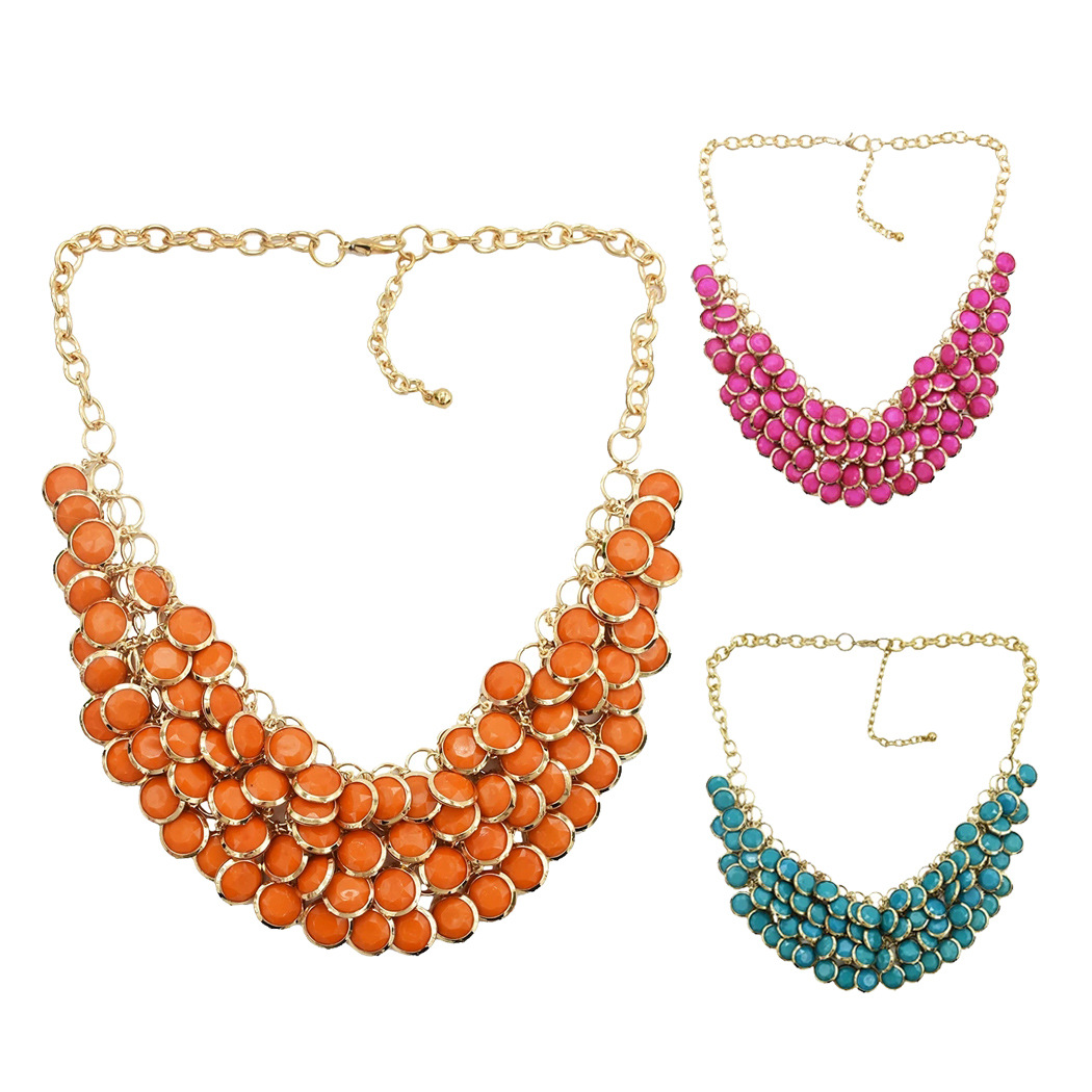 【Mega Sale】Clearance New Style Elegant Women's Short Necklace Stitching Multi-layer Round Candy Fish Bubble