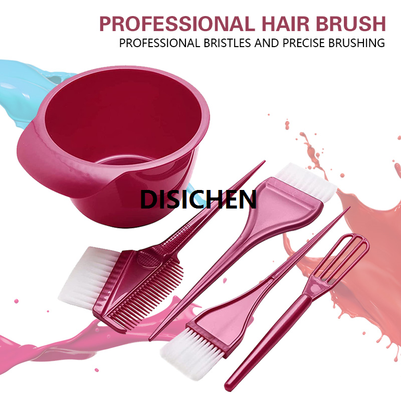 DISICHEN 5pcs/Set Hair Dyeing Bowl Brush Hairdressing Oil Hot Dyeing Bowl Brush Barber Shop Color Salon Hairdressing Style Supplies Tools Luxury