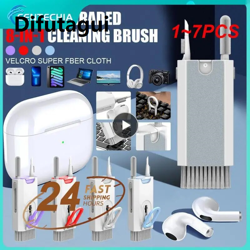 Difutagui multi cleaning pen 1~7PCS Keyboard Cleaning Keyboard Cleaning Pen Multifunction Wide Range Of Applications Keyboard Cleaning Kit Soft Brush SetTool Sets