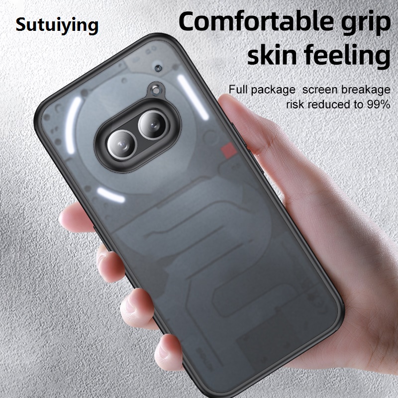 Sutuiying Matte Frosted Transparent ice Crystal Shockproof Case for Nothing Luxury Phone 2a Plus 2a+ Phone2a Plus Rugged Protective Armor Cover