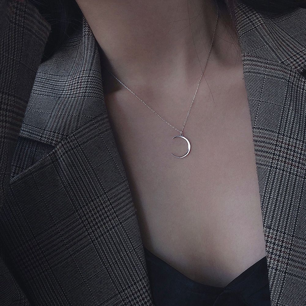 Fashion Women Men Valentine's Day Couple Moon Clavicle Rescent Necklaces