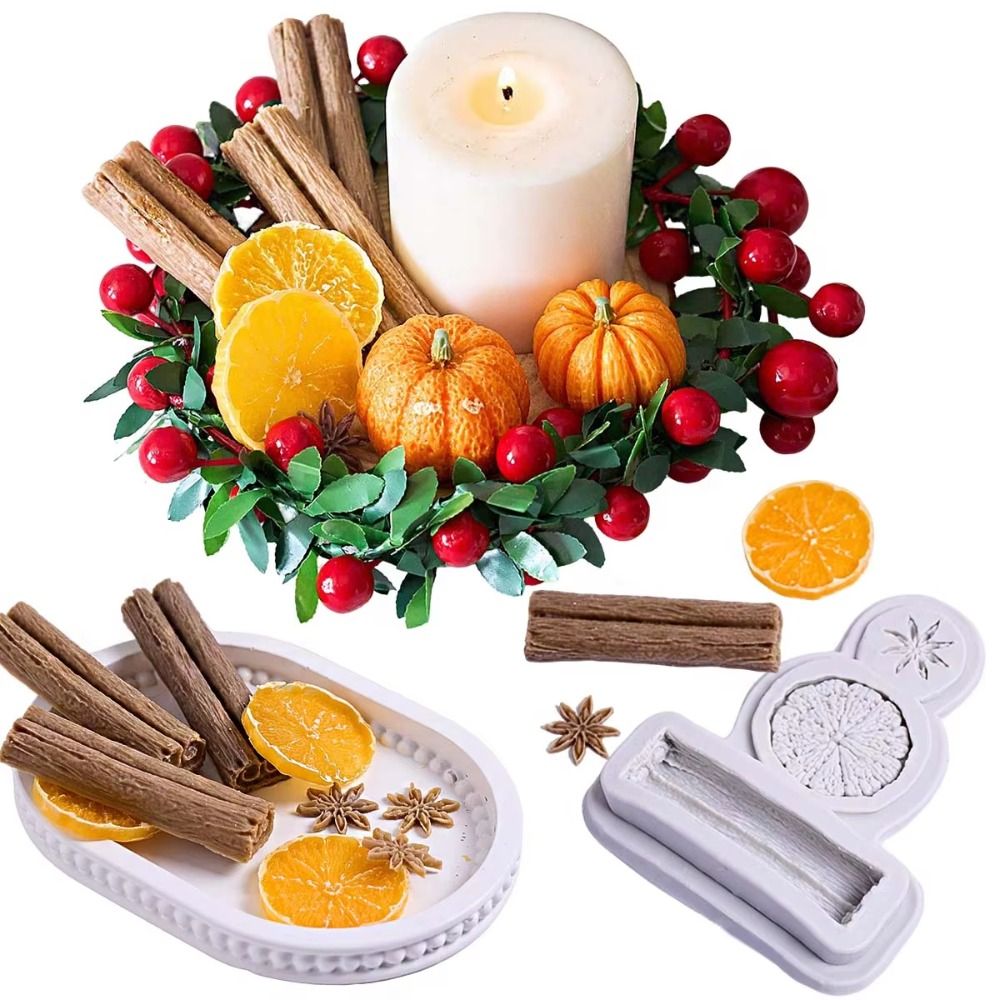 Food Safe Lemon Design 3D Silicone Mold Cinnamon Shape Star Anise Pattern Christmas Mold Reusable Nuts Texture Cupcake Mold Candy Making