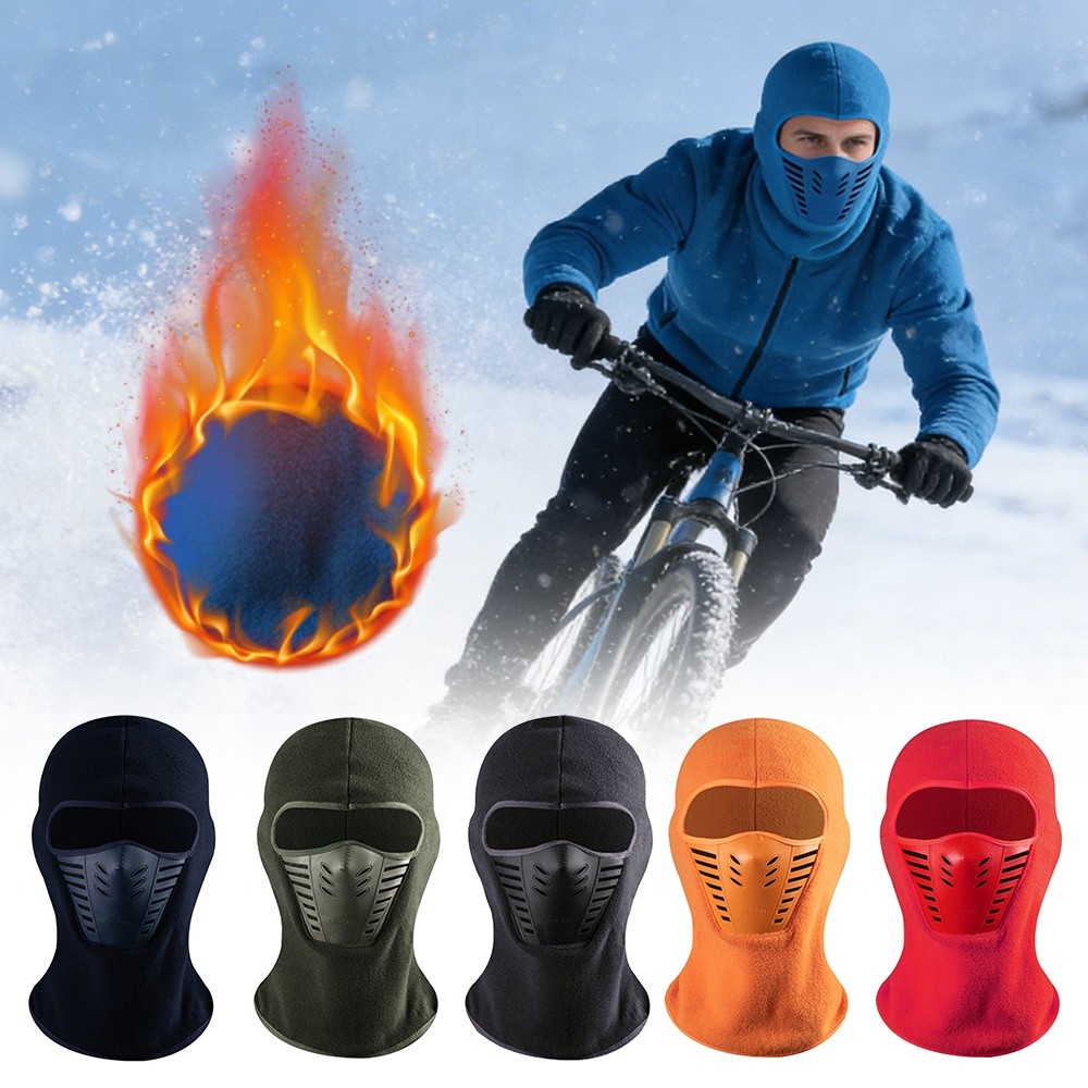 Fashion Polar Fleece Balaclava Ski Mask Windproof Full Face Motorcycle Mask Neck Warmer Headwear Winter Hat For Women Man