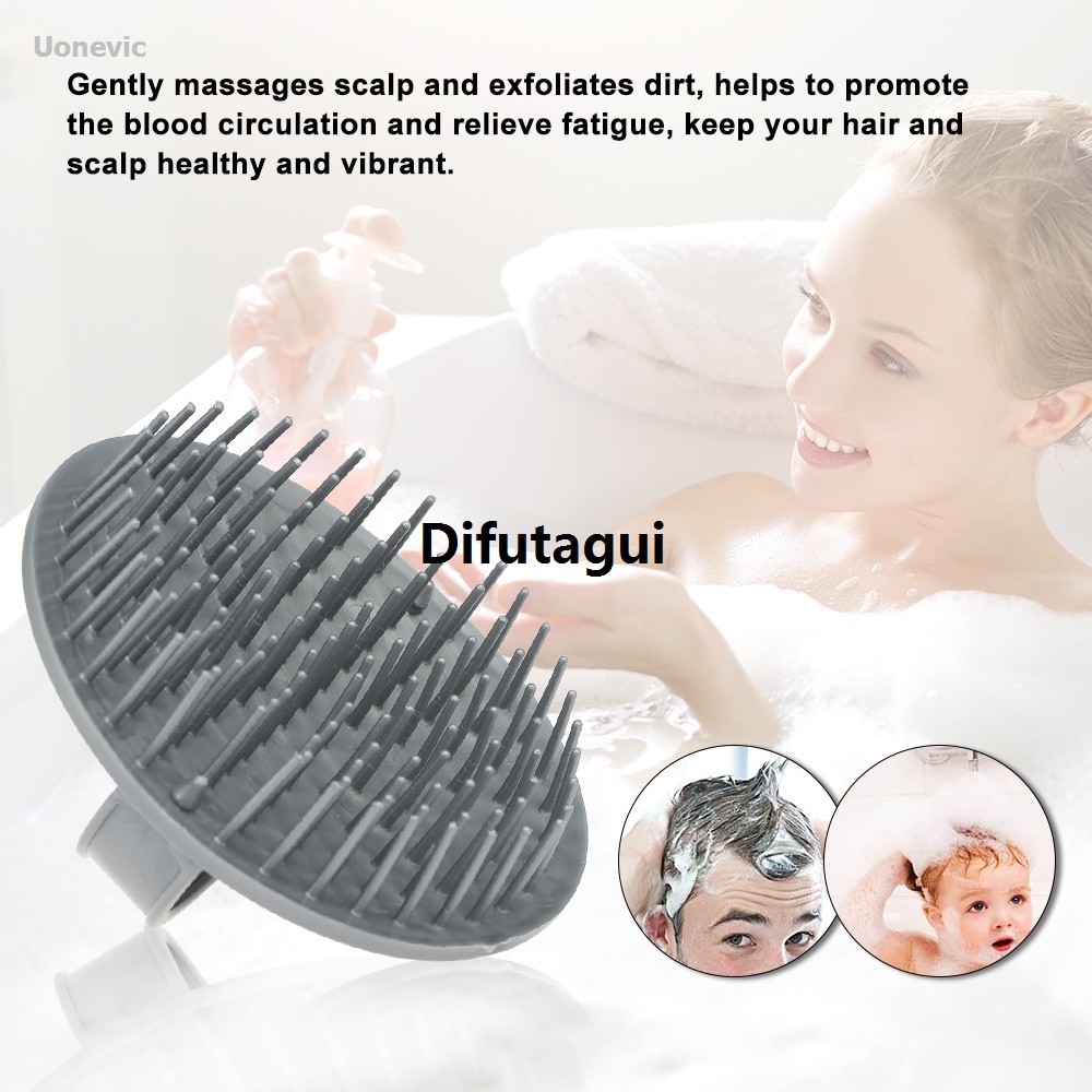 Difutagui Tool to brush shower cleaning silicone shampoo brush scalp massager Profesional comb anti-dandruff non-slip hair brush bath massage