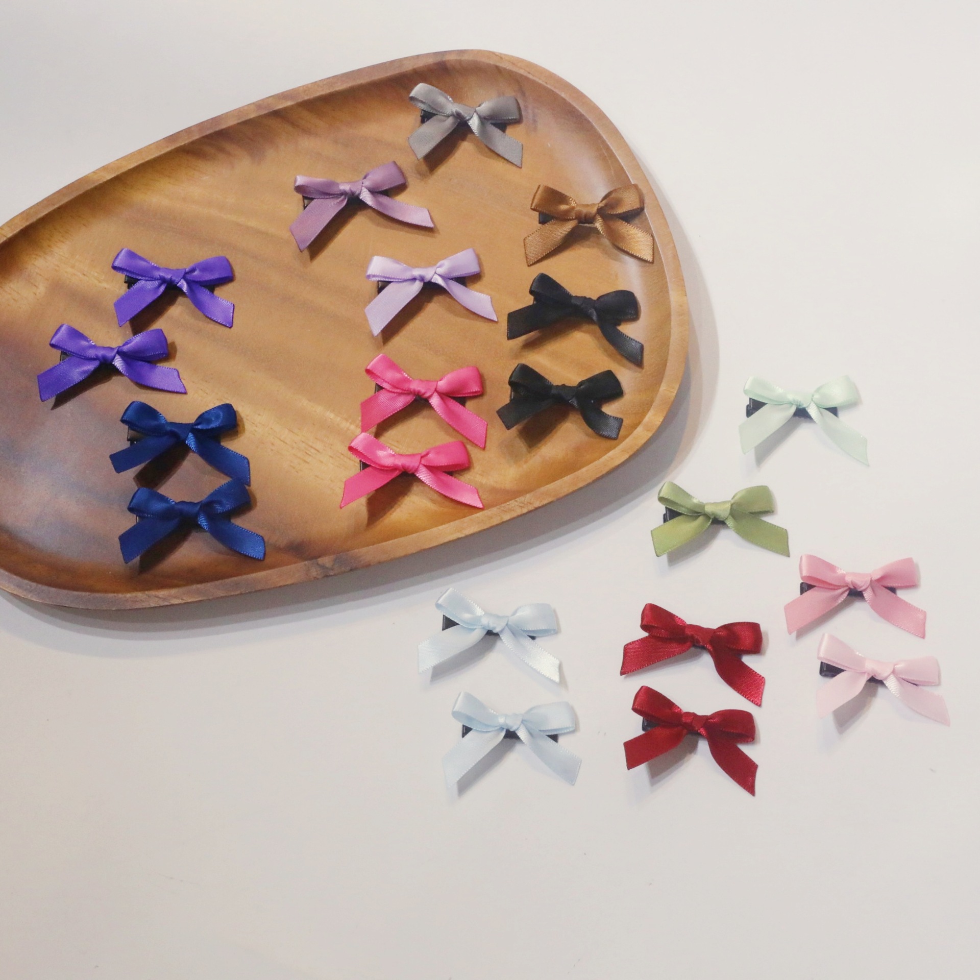 Mini small hairpin ballet style sweet girl braided dopamine bow side clip atmospheric photo headwear