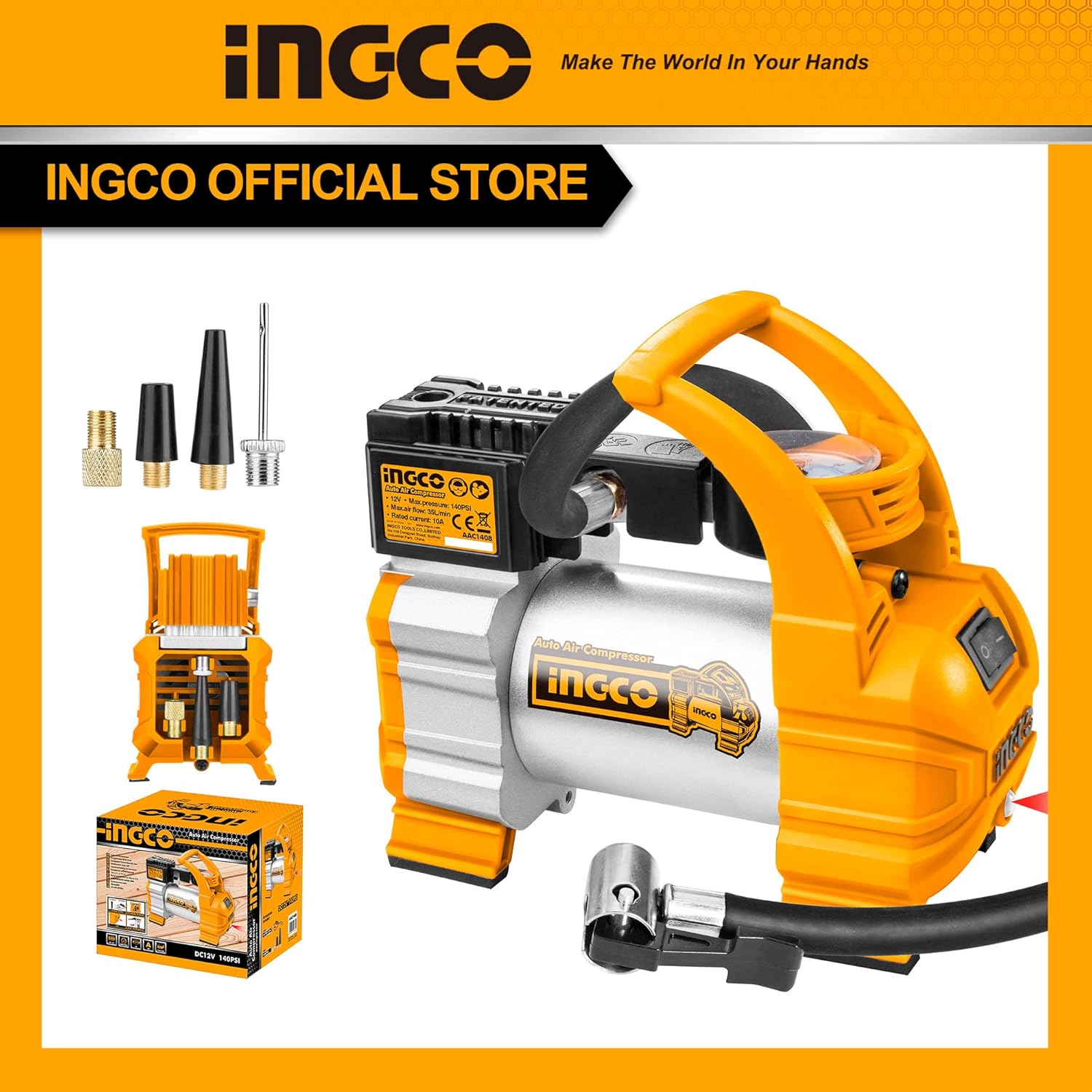 INGCO Tools Auto Air Compressor For Car And Other