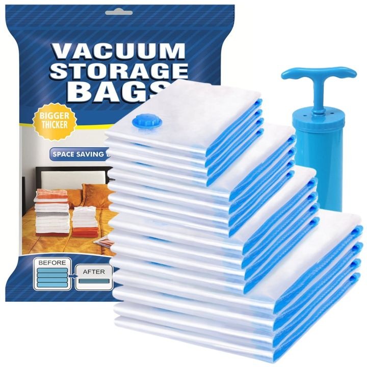 Pack Of 8 Space Saver Vacuum Bags |Vacuum Bag for Packing (3Pc of 50 x 70 cm |3 Pc of 60 x 80 cm/ 80x100 2Pc)