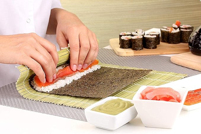 MyKEA's Pack of 5 (30 cm * 40 cm) Japanese Style Bamboo Wood Dinning Table Placemats/Mat/Placemat | Sushi Mat