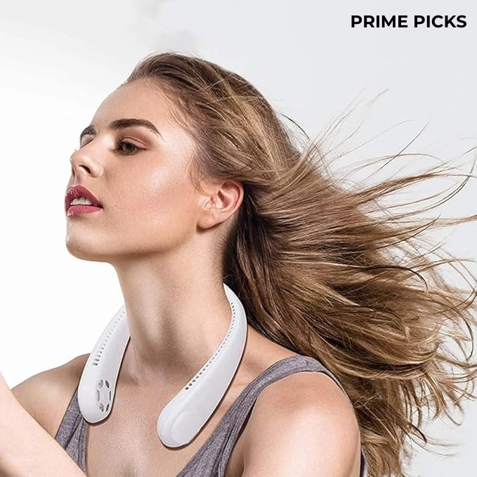 Prime Picks Portable Rechargeable Neck fan | Better Table Or Hand Fans | USB Charging Battery Fan Smart Fan | USB Wearable Hands Free Fan