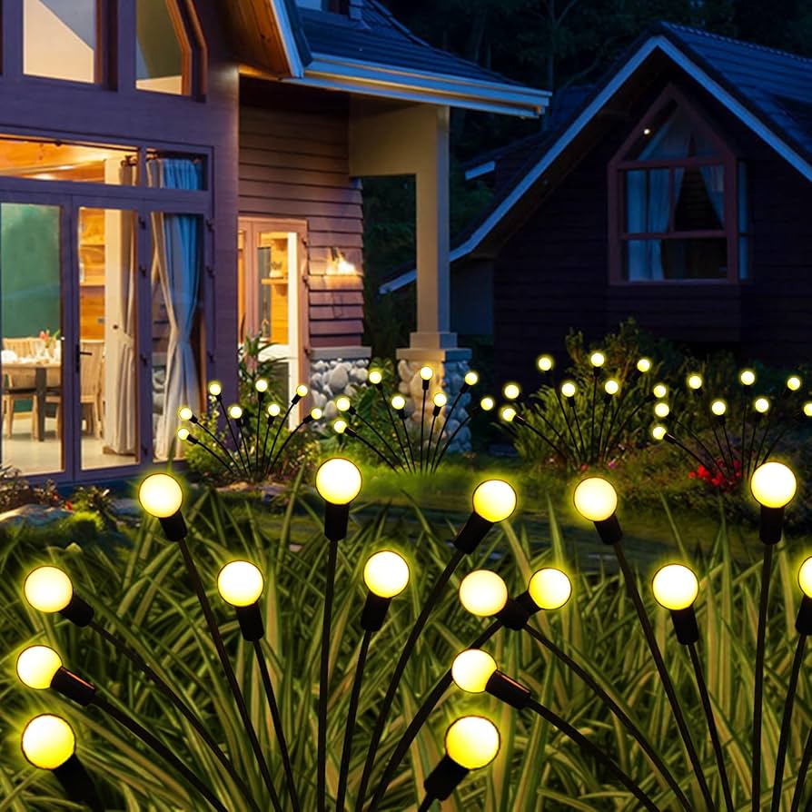 Led Garden Lights, New Upgraded Firefly Lights Outdoor Waterproof Solar Powered Swaying Outdoor Lights For Yard Patio Pathway Walkway Decoration, Warm White By Godam Online