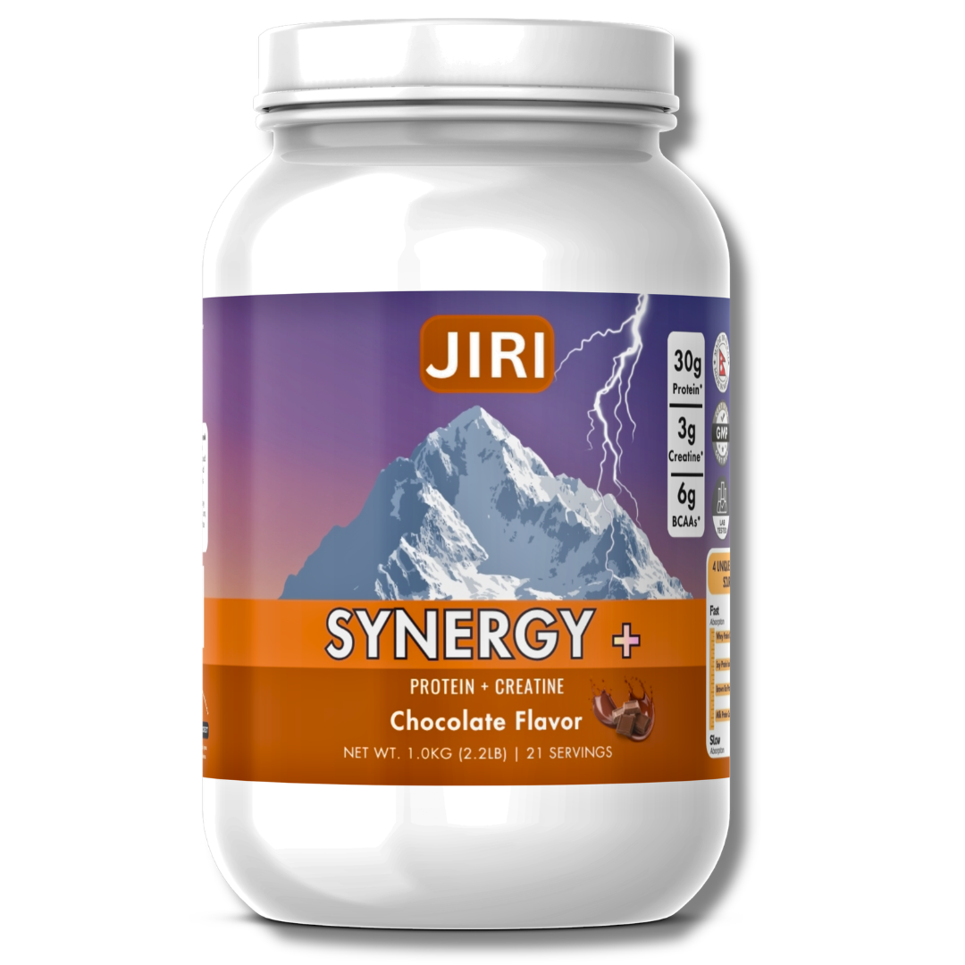 Jiri Synergy Performance Protein + Creatine Mix - Chocolate Flavor 1kg for Muscle Recovery and Endurance