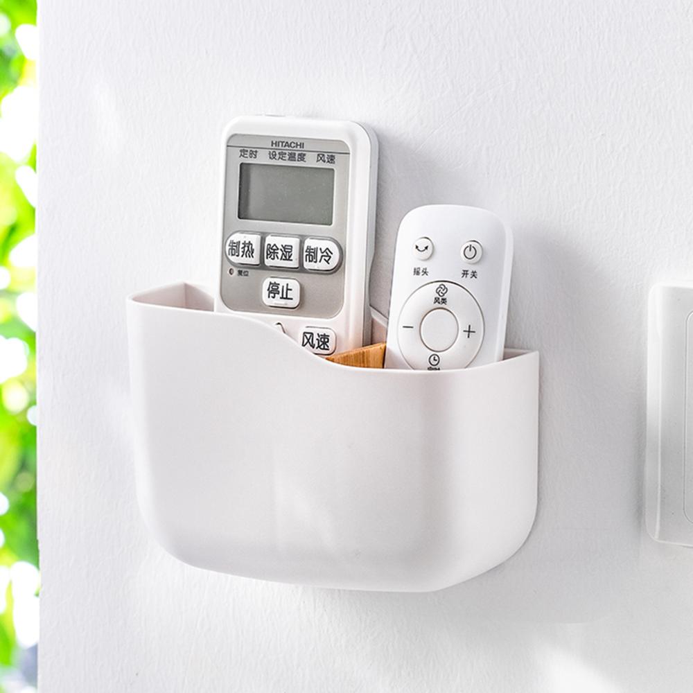 Desk Table TV with Partitions Wall Mounted Air Conditioner Organizer Storage Box Phone Charging Stand Remote Control Holder