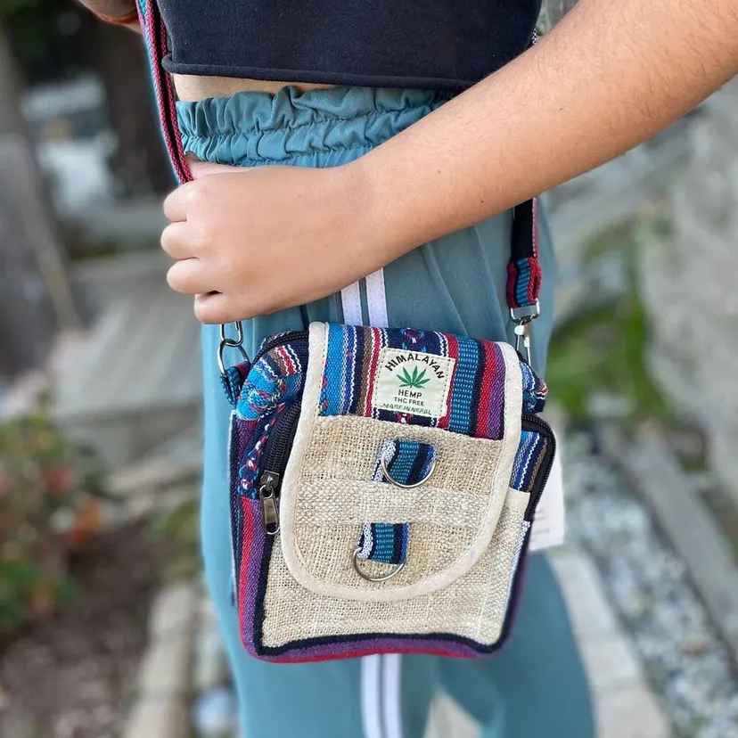 Unisex Hemp Shoulder Bag Side Bag