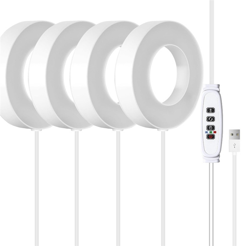 Sojhoop Full Spectrum LED Grow Light Auto On/Off Timer Ceiling Under Cabinet Plant Growing Lamp Red and Blue Light 4 Pcs