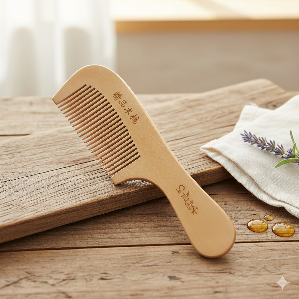 Ecorganics Kacchi Neem Comb, Wood Wooden Combs | Hair Growth, Hairfall, Dandruff Control | Straightening, Frizz Control