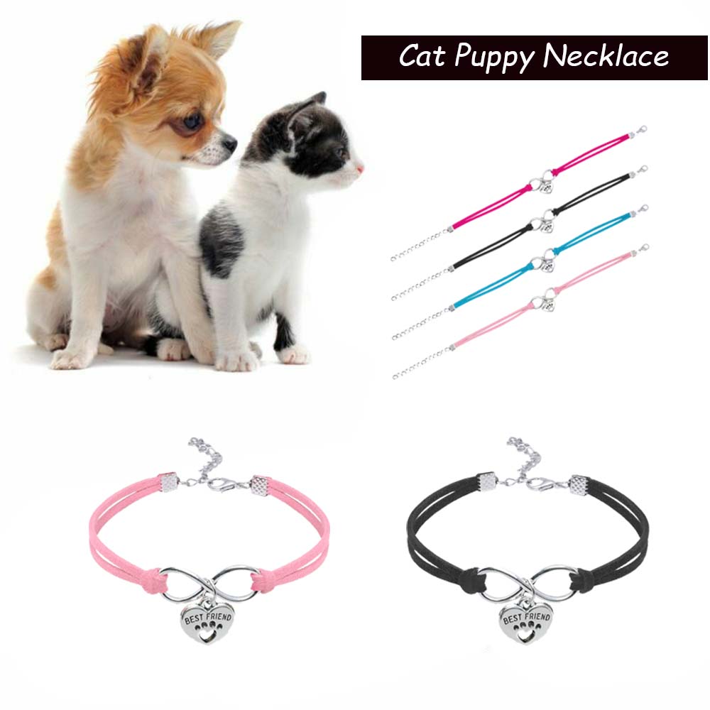 18cm Adjustable Heart Pendant Kitten Chihuahua Cute Puppy Collar Pet Products Cat Puppy Necklace Necklace