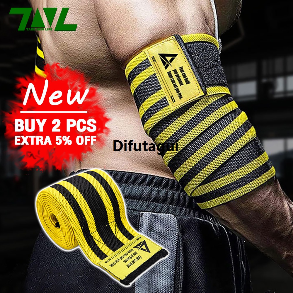 Difutagui KneeProtection Push Lengthening Sports Fitness Bandage Elbow Brace Bodybuilding Gym 120cm Elbow Brace Men's Wrap Support [1PC]