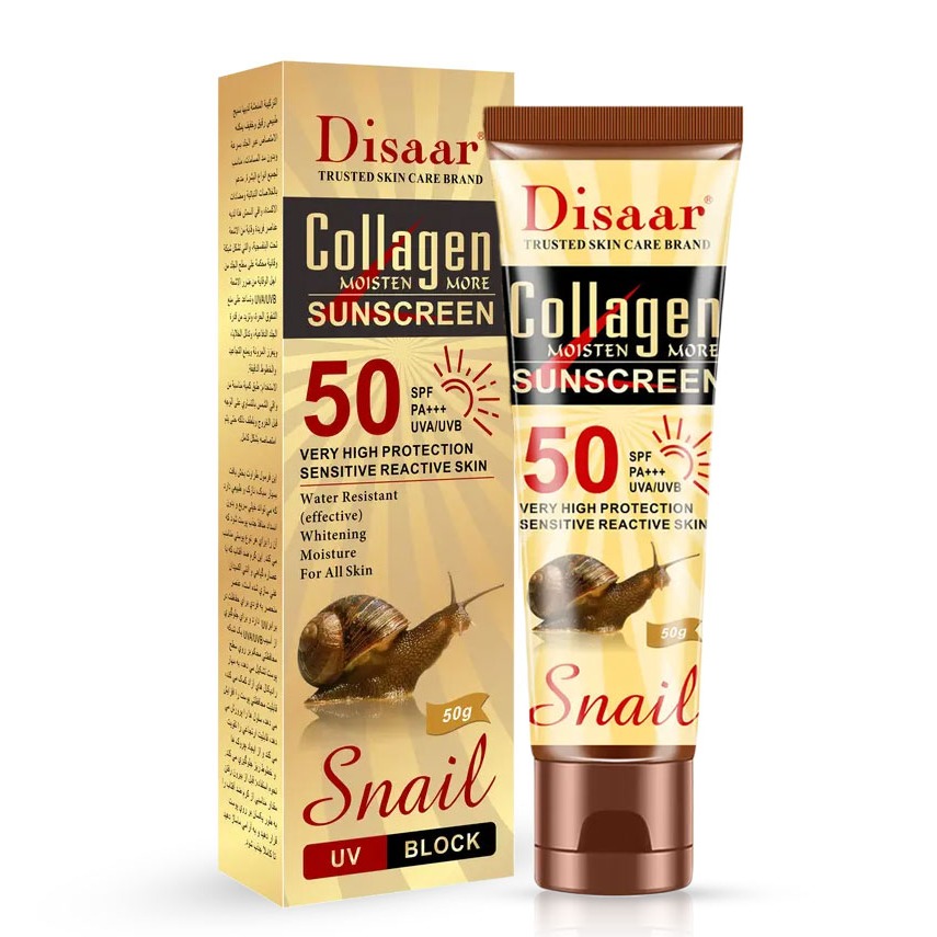 Disaar Collagen Snail Sunscreen SPF 50 PA+++ UVA/UVB - 50ml
