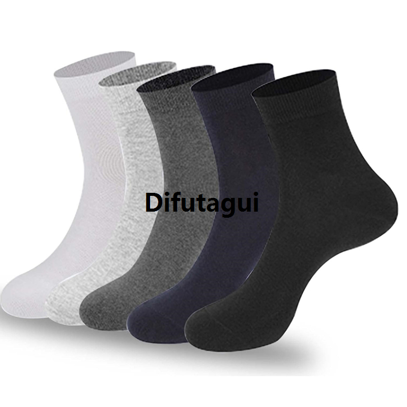Difutagui Men Socks Cotton Breathable Short Boat Socks Male Casual Original Soft Comfy Socks Solid Color Black Gray White Stockings