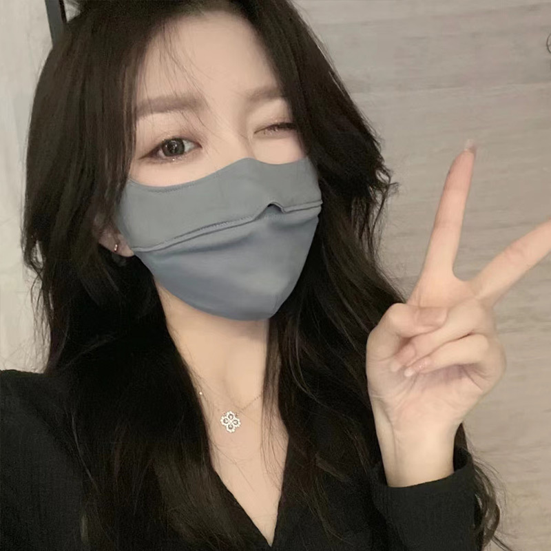 Sunscreen mask, women's nylon, summer shade, thin breathable ice silk, cool feeling full face UV protection, eye protection corner mask