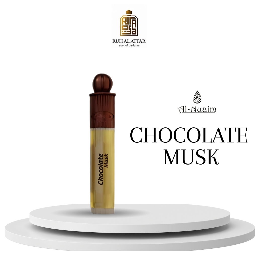 Chocolate Musk by Al Nuaim | Ruh Al Attar | 6 ml | Unisex | Alcohol Free | Pocket Friendly Traditional Perfume | Silver Series