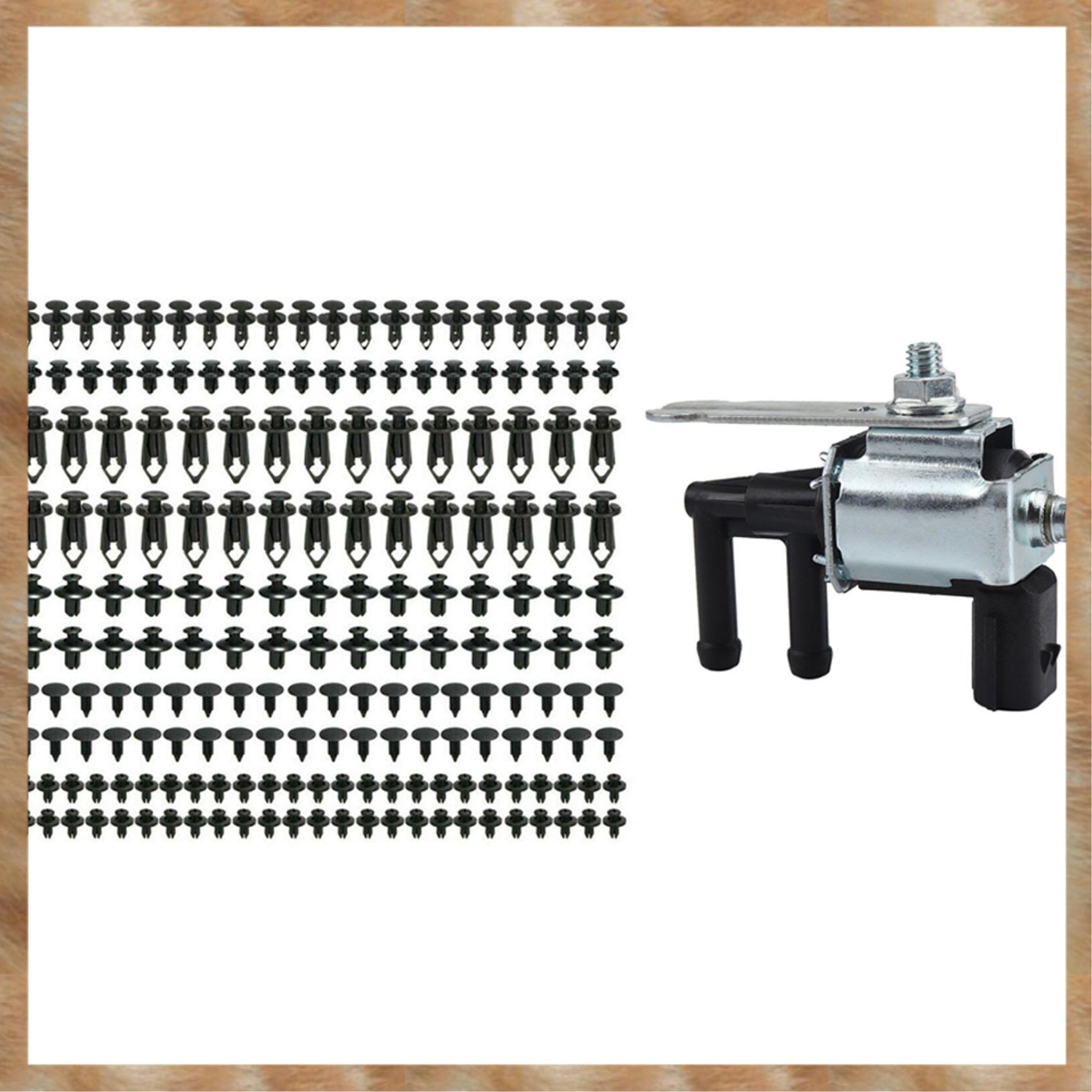 Kqueebee 190 Pcs Car Push Pin Rivet Trim Clips & 1x Vapor Canister Purge Solenoid Valve for 6 626 MPV MX5 RX-8 Protege