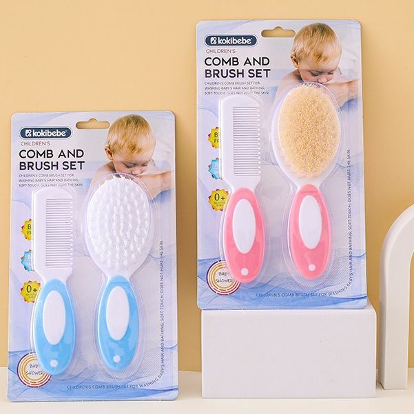 2pcs Baby Hair Brush & Comb Set | Soft Bristles Scalp Brush for Newborns & Toddlers | Gentle Cradle Cap & Grooming Kit