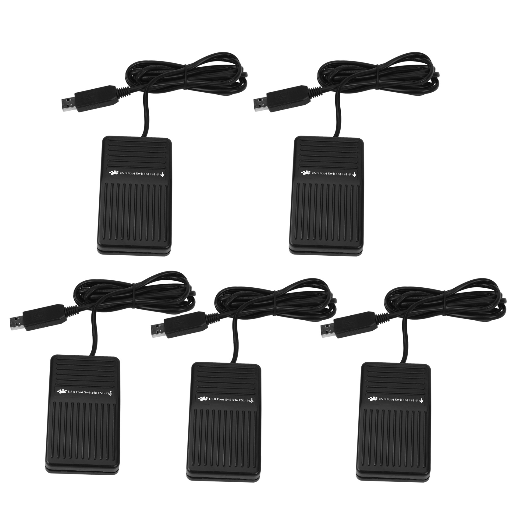 fasdaga 5X PC USB Foot Switch Keyboard Pedal