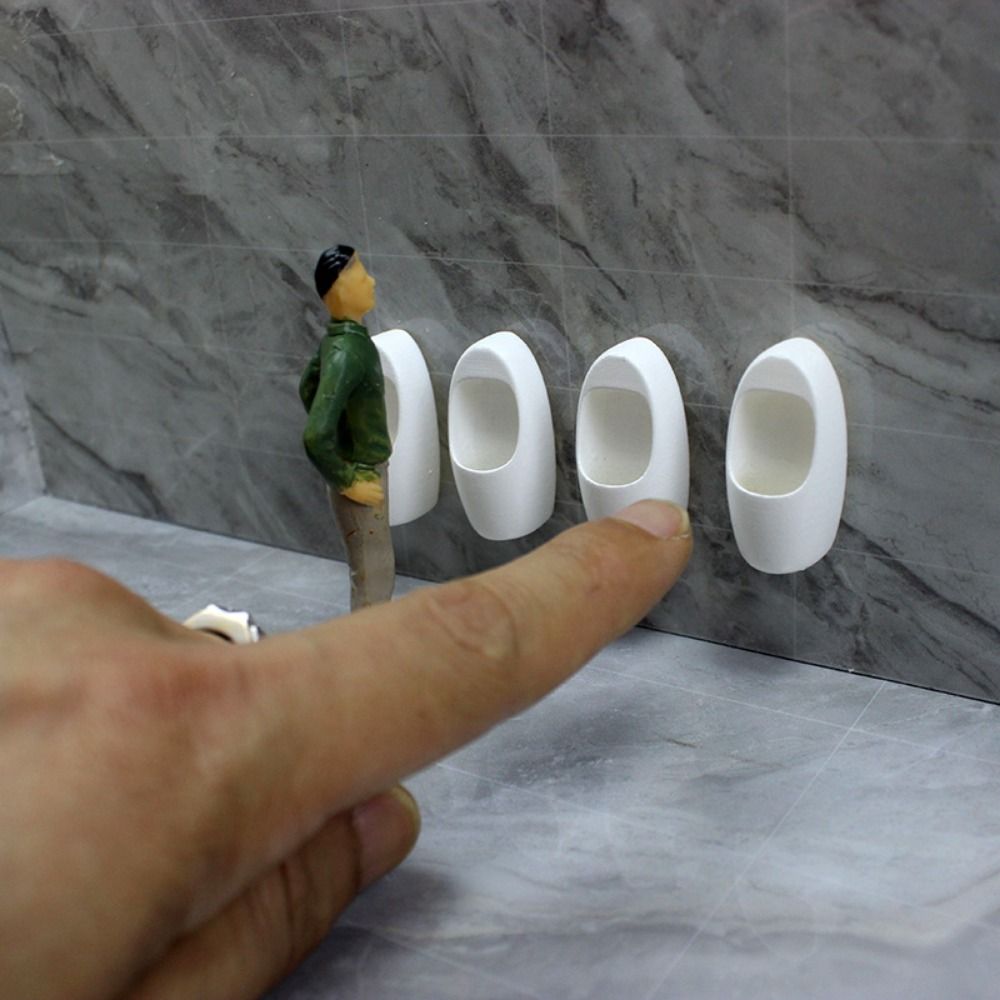 New 1:12 Dollhouse Miniature Urinal Mini Kids Toys Gift Vintage Bathroom Modeling White Doll House Decor
