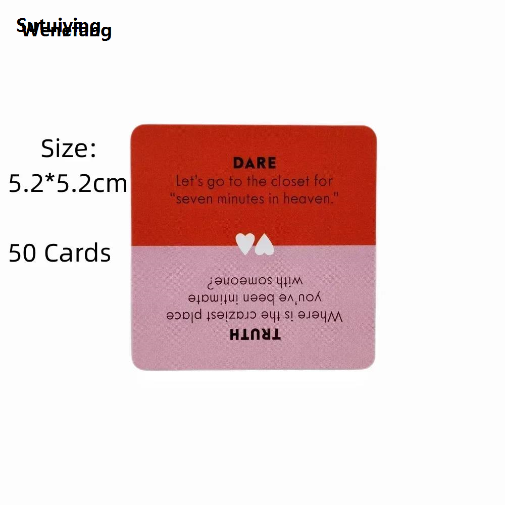 Wenefang Sutuiying The Mini Size Truth Or Dare For Couples Drinking Cards English Fashion New style Charades Family Time Do You Remember Deck Borad Party Games