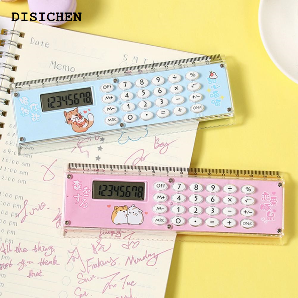 DISICHEN Fashion Handheld Calculator Battery Operated Small Calculator Easy to Read Calculation Compact Quick Response Student Calculator