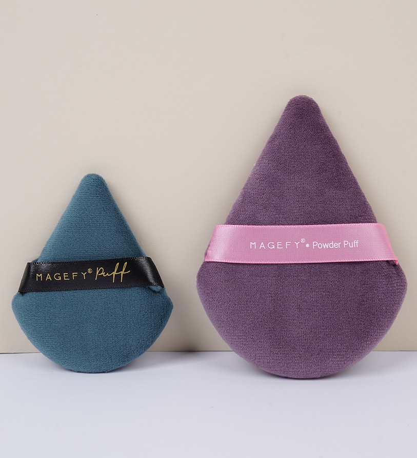MAGEFY 2Pcs Reusable Soft Triangle Velvet Powder Puff Mini Face Makeup Washable Sponge By Alliance Express