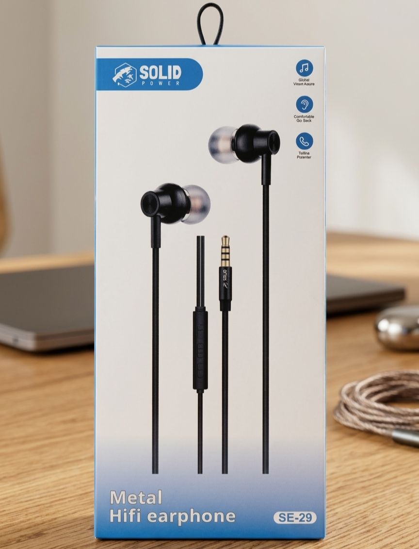 KR - SOLID POWER Metal HiFi Earphones (SE-29)