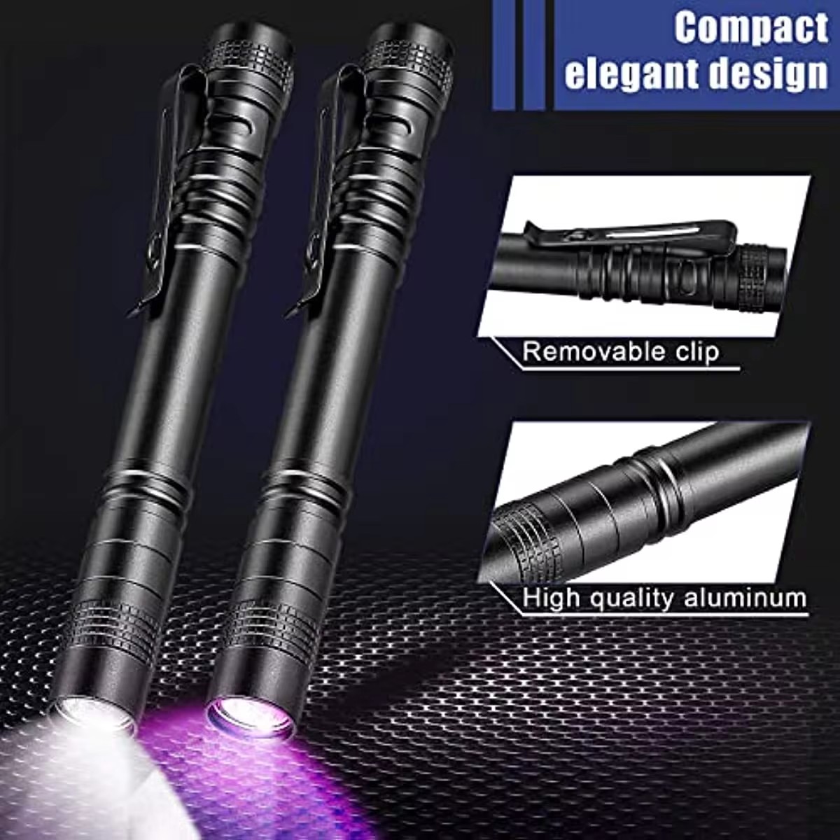 2025 New Portable Mini LED Flashlight UV / White Light Pen Torch Use AAA Battery Waterproof Flashlights Medical Emergency Detector Lights