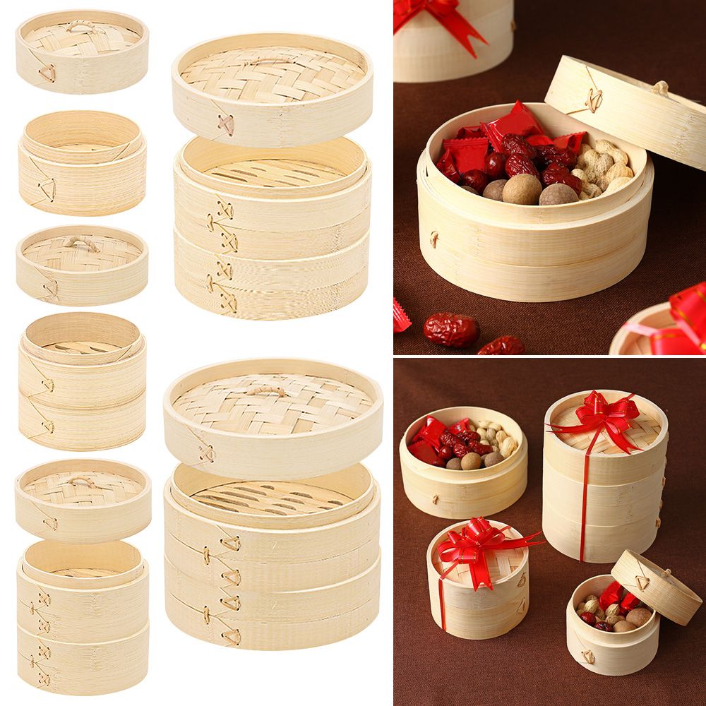 Natural Handmade Wide Application Dumpling Steamers Vegetable Snack Bamboo Steamer Souvenir Basket