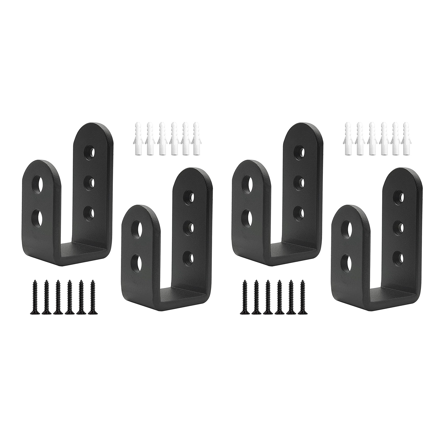fasdaga 4 Pack Door U Brackets Open Bar Security Door Brackets for Home,Garage Door Reinforcement Fits 2X4 Boards