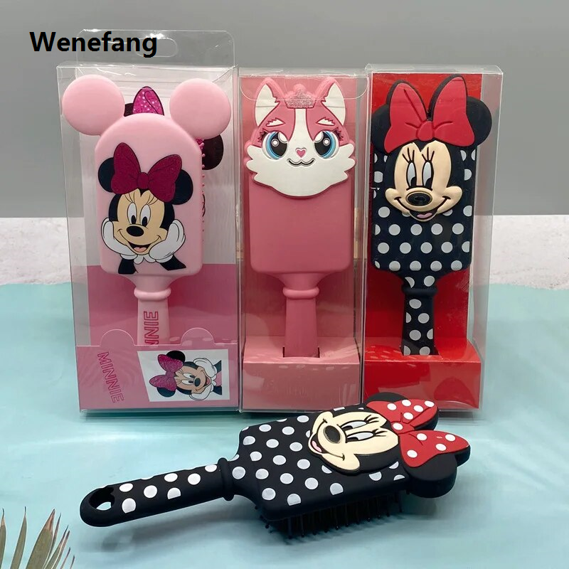 Wenefang Disney Princess Little Girls Comb Minnie Mickey Cute Air Cushion Hair Massage Comb Toys Gifts for Kids Children Comb Hair Brush
