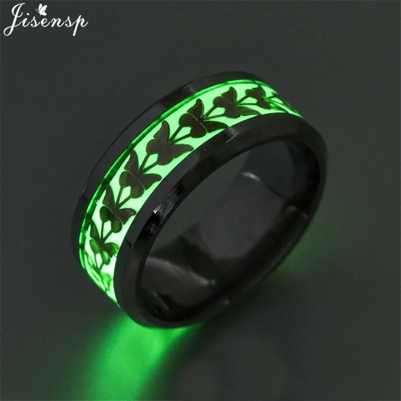 2024 Stainless Steel ing In Dark Heart Finger Rings for Men Women Punk Music Dragon Luminous Ring Couple Jewelry Anel