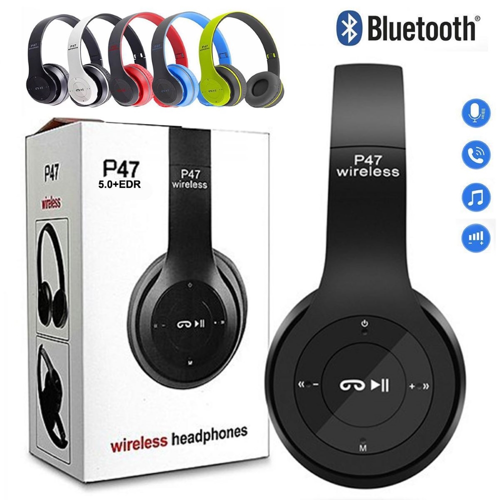 P47 On Ear Headphones Wired/Wireless Earphones - Sold by Time Plaza