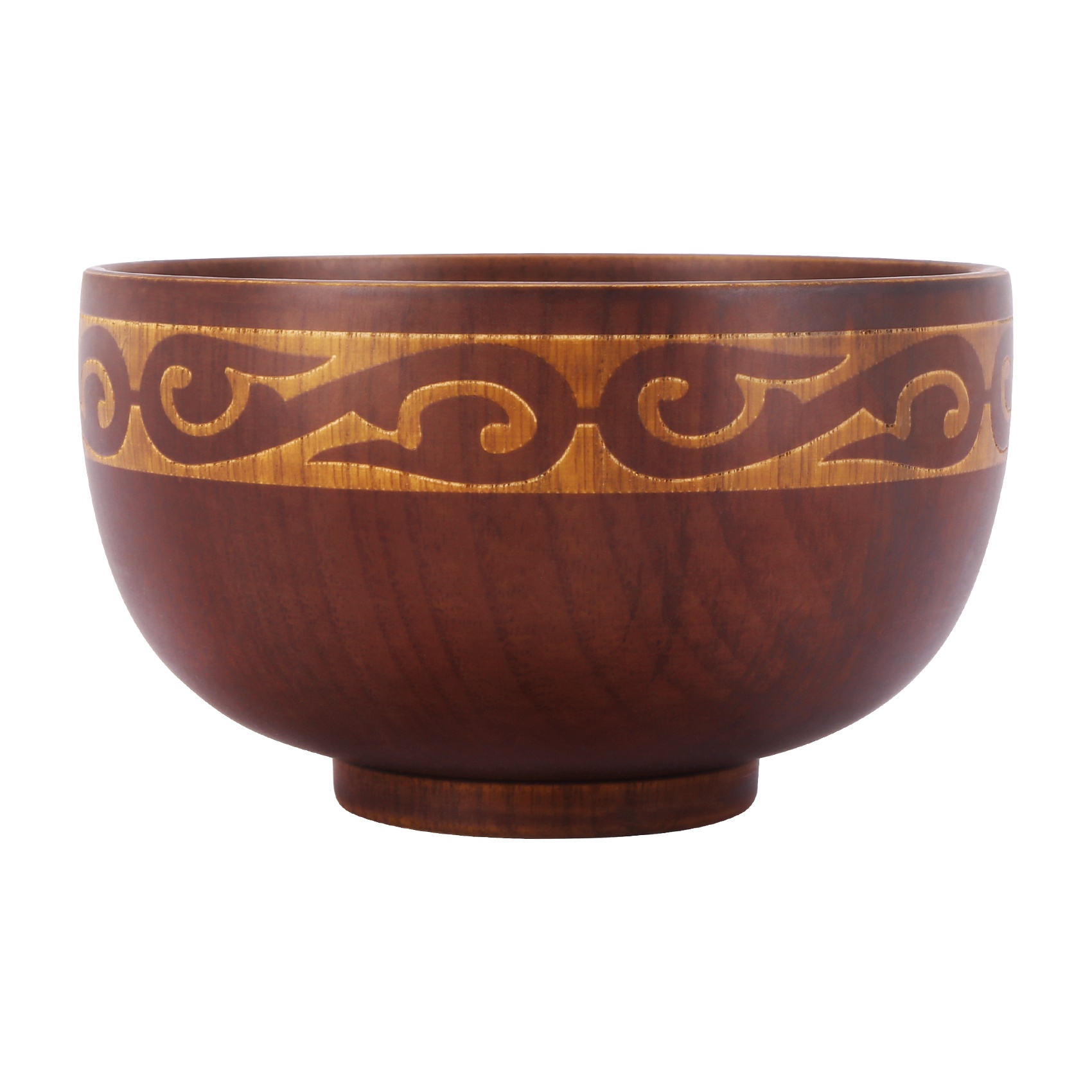 NAMUNY Mongolian Style Wooden Bowl Soup Salad Rice Noodle Bowls Ethnic Style Natural Wood Kids Wood Bowl Tableware