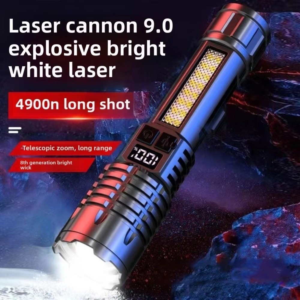 Portable Ultra Bright LED Flashlight Rechargeable TYPE-C Work Light COB Side Light Waterproof Camping Lantern Outdoor Hiking