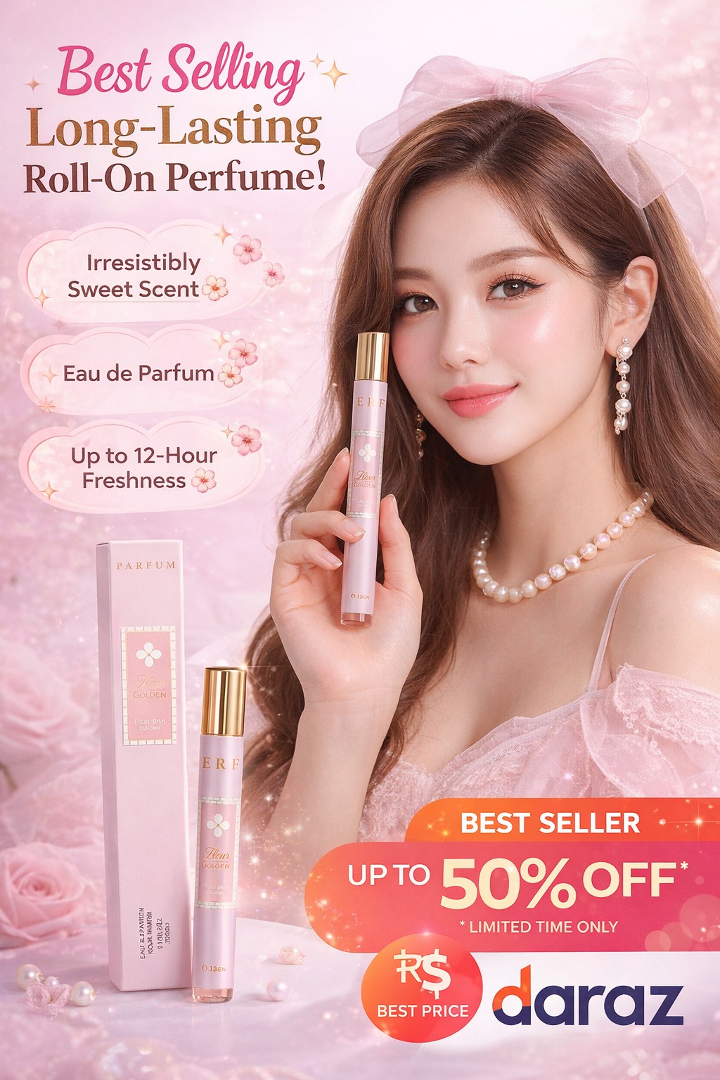 Fleur Golden Roll-On Perfume | Timeless Luxury & Sophisticated Scent