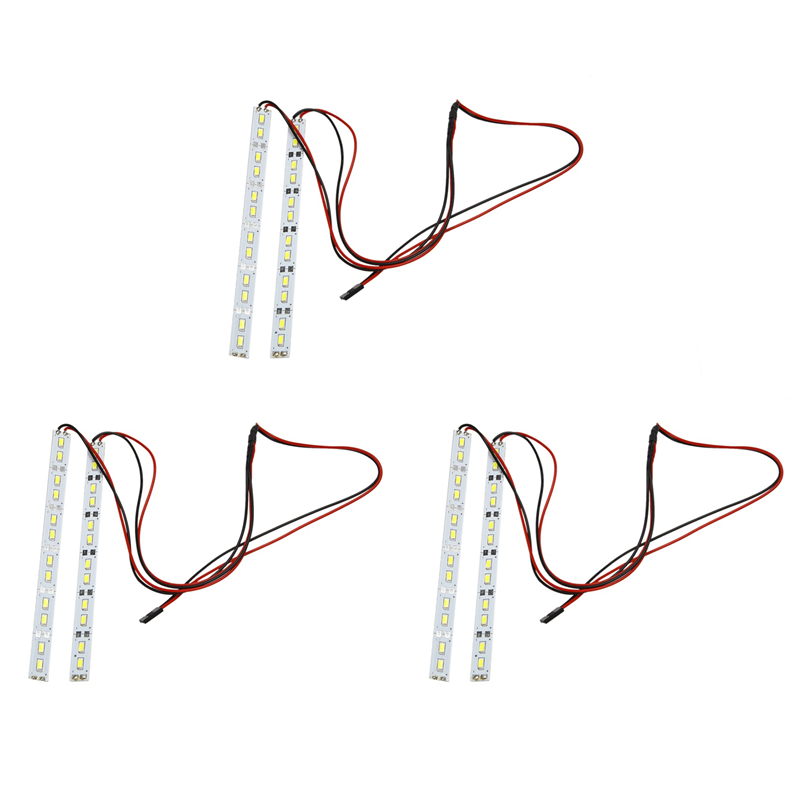 Wurrpopy-3X 24 Leds Chassis Light Aluminum LED Strip 6V for 1/10 1/8 RC Car Crawler