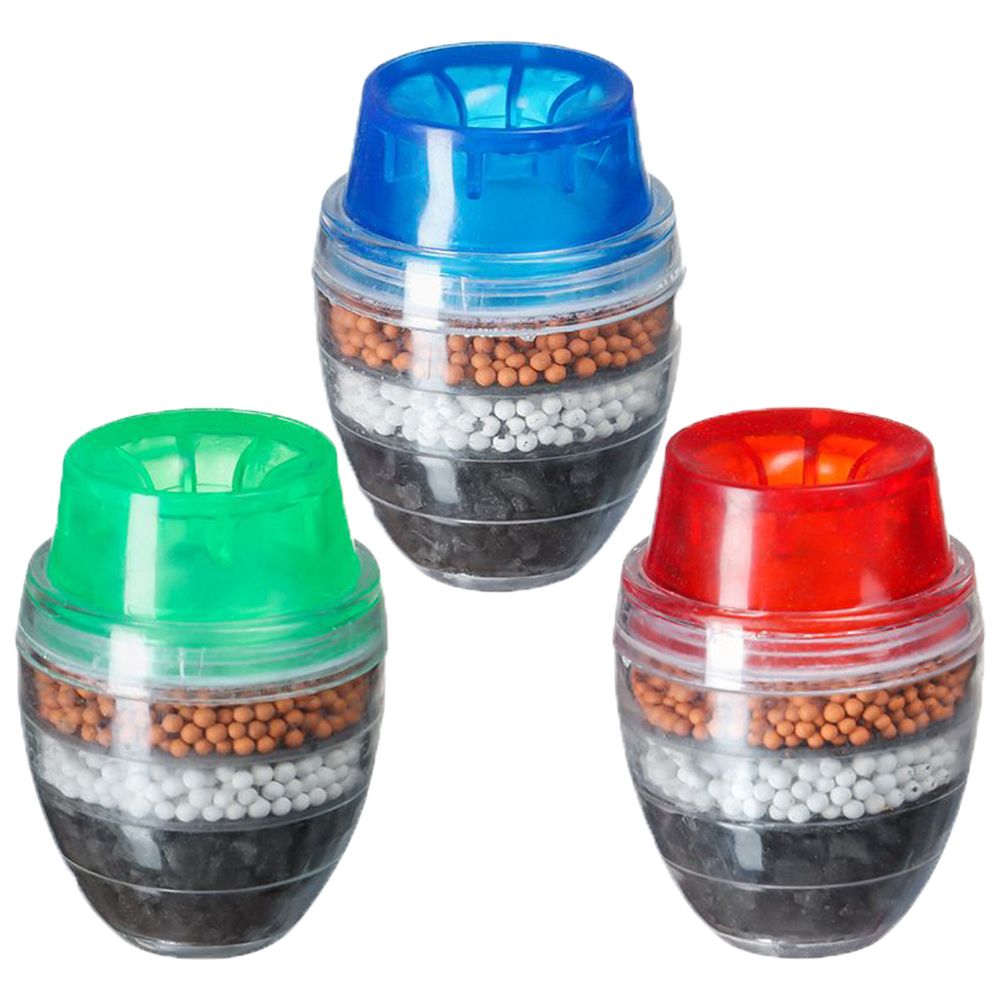 3Pcs Universal Plastic Household Clean Tap Carbon Filter Filter Purifier Water Faucet