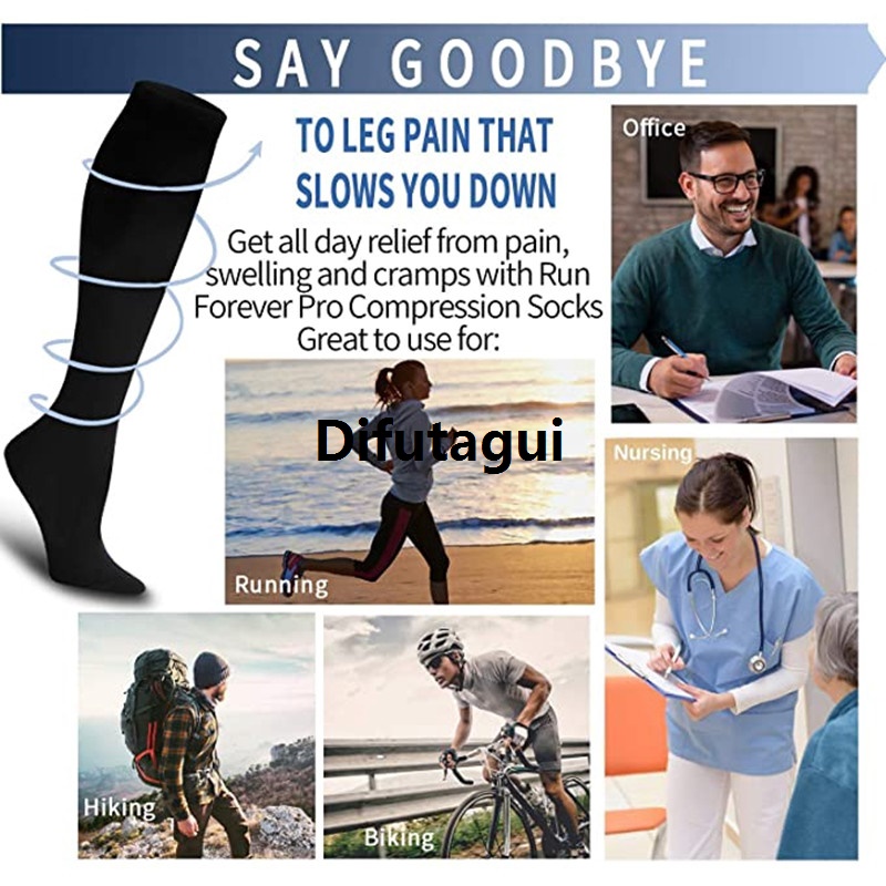 Difutagui Double Stretch Socks Knee Pain Leg Socks Men's and Women's 2025 New Models Universal Luxury Compression Relief Medical High Leg Pressure Support Pressure Cycle Socks 1