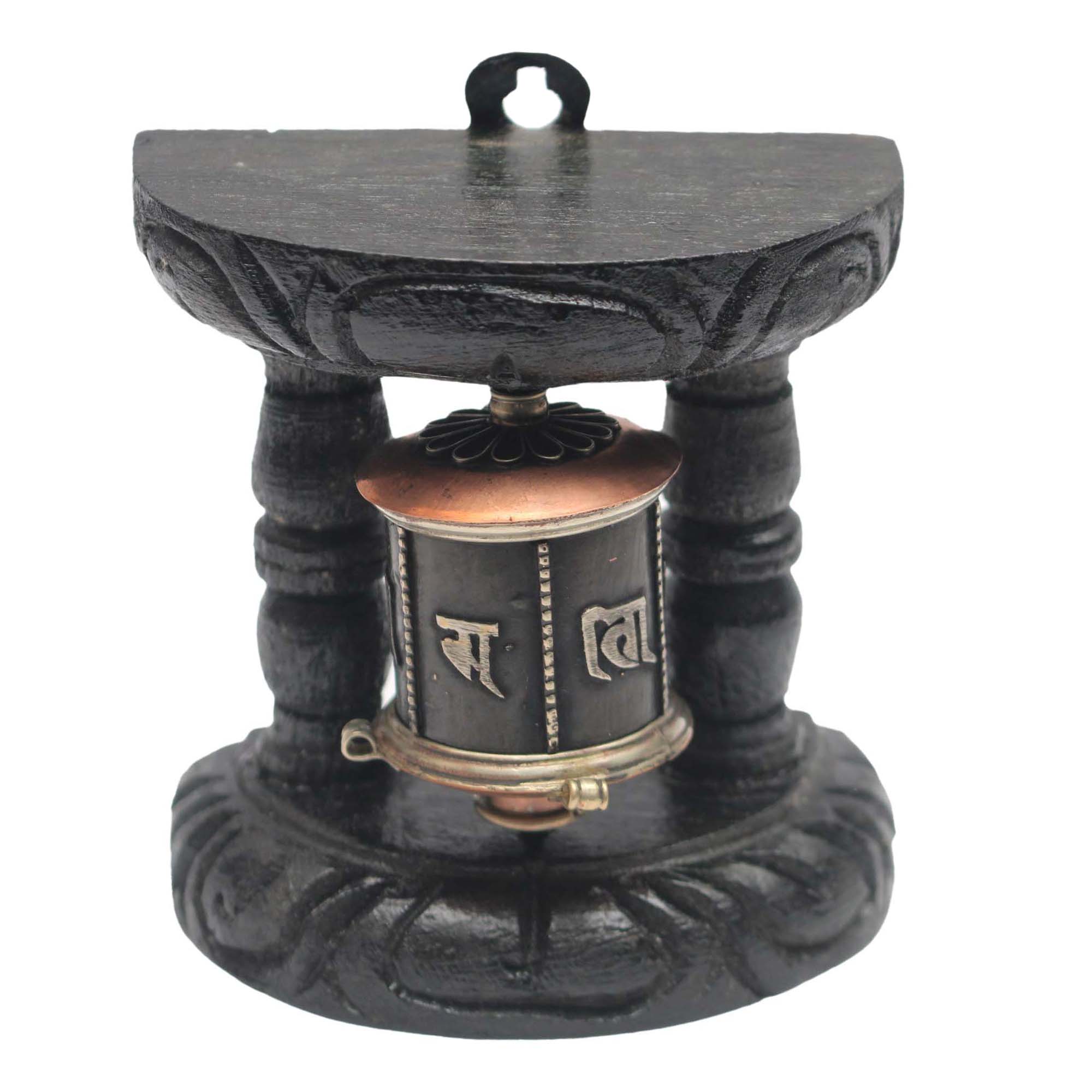4*4 Inch Wooden Wall Hanging Rotating Praying Wheel