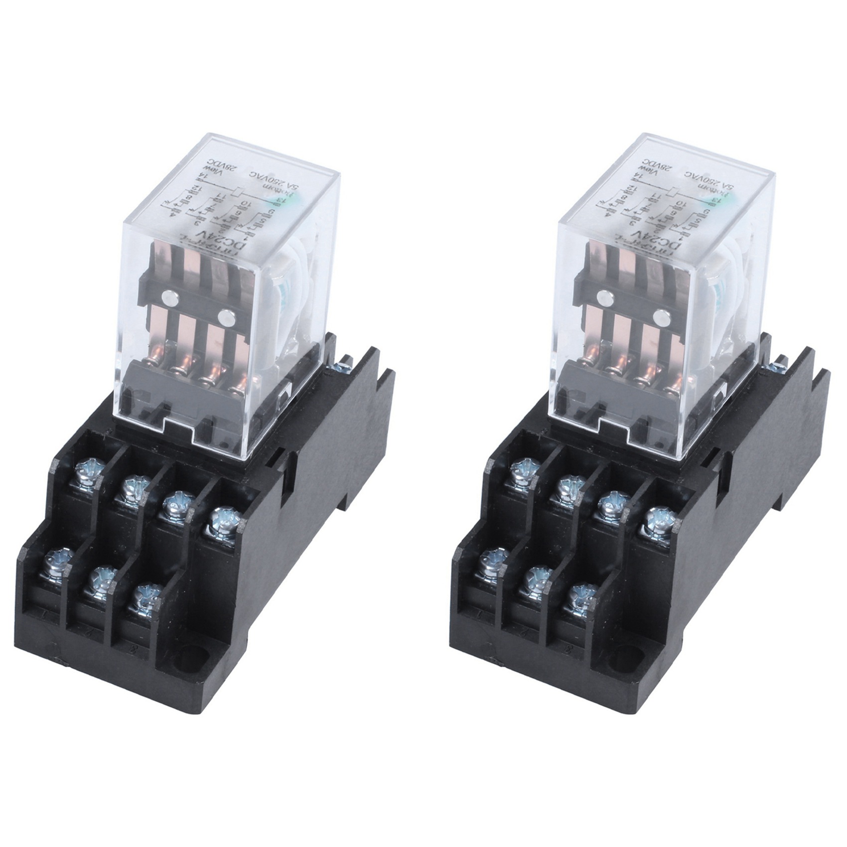 JINMY 2X DC 24V Coil Volt 4PDT 14 Pin Terminal Electromagnetic Relay HH54P