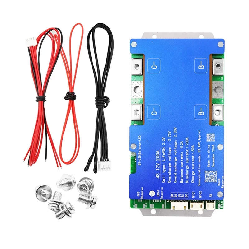 4S-12V 200A Built-in Bluetooth for Uart Series Heat Passive Balance Function with Automobile Starting Supply
